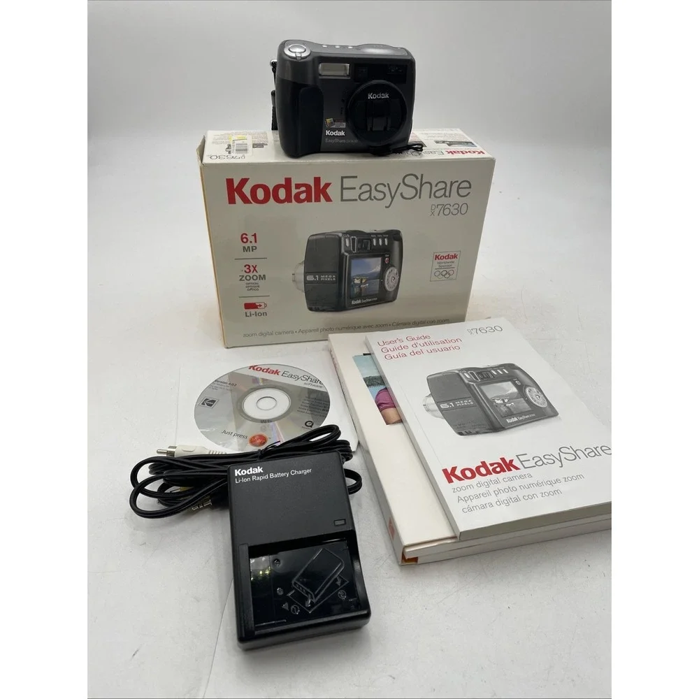 Kodak EasyShare DX7630 6.1MP Digital Camera 3X Zoom+Battery+Charger+SD Card+Manu